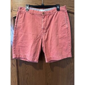 J.Crew Mens 34 Coral Red Shorts‎ Casual Chino Flat Front Pockets